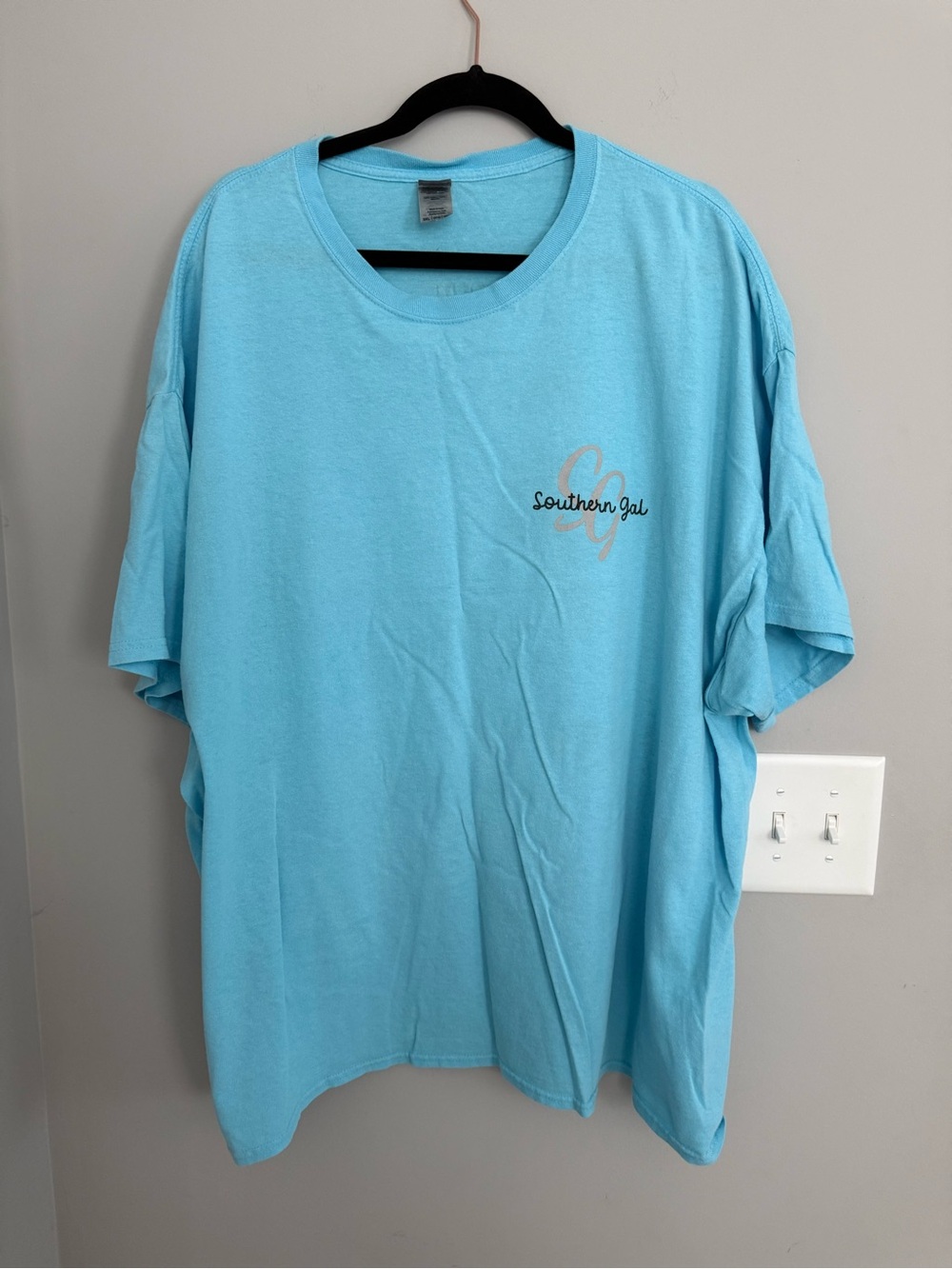 Gildan Aqua Short Sleeve Crewneck Tee with Subtle Chest Script